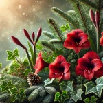 La Magia dei Centrotavola Naturali: Pino, Edera e Amaryllis per un Natale Incantevole